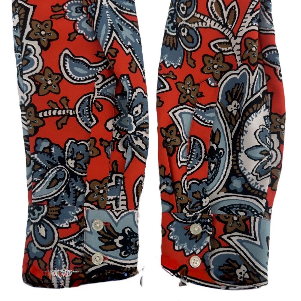 LOFT Red Blue Paisley Floral Shift Dress Small - Picture 5 of 6